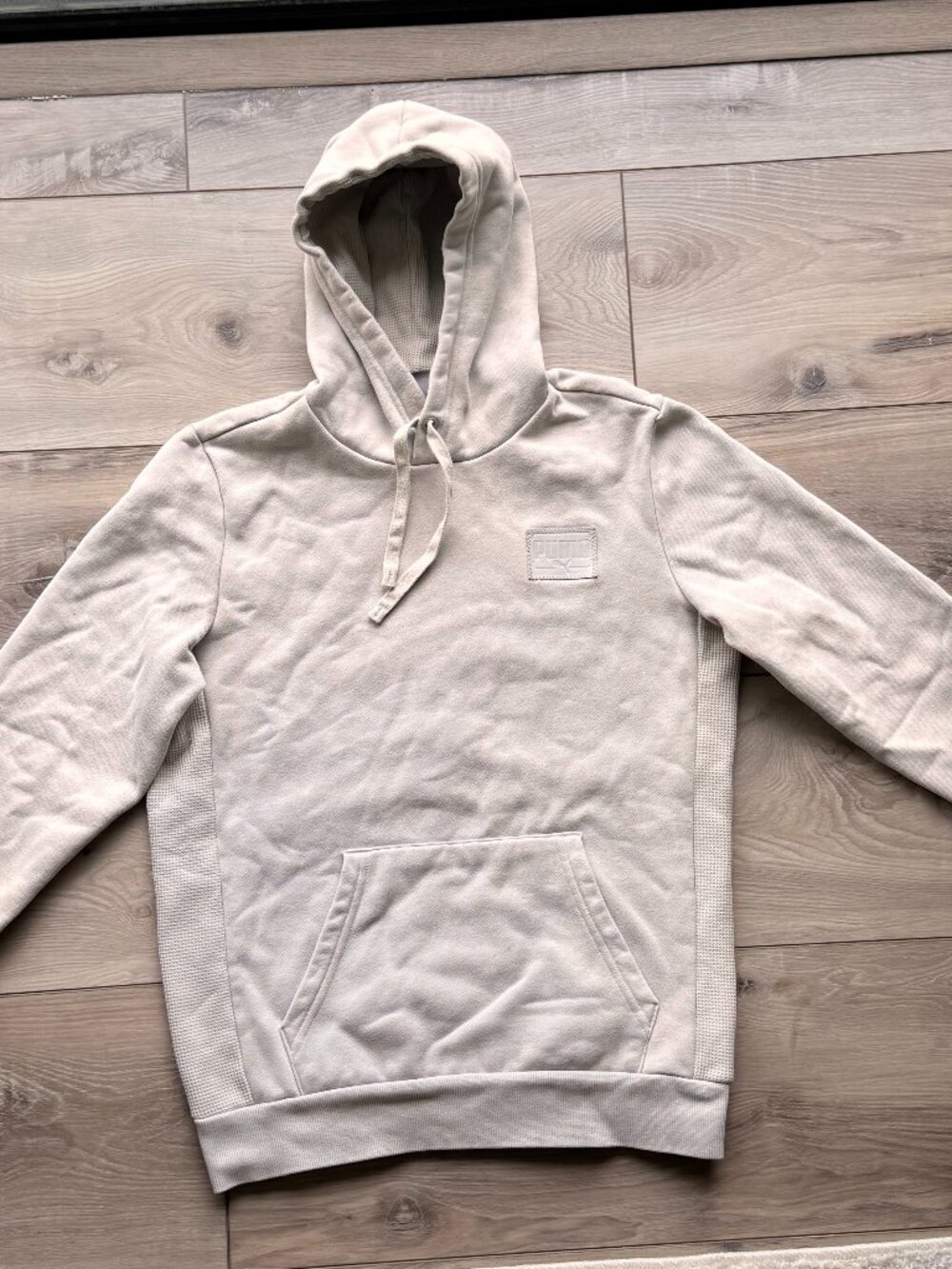 Puma Athletic Hoodie Beige/Cream Mens Small